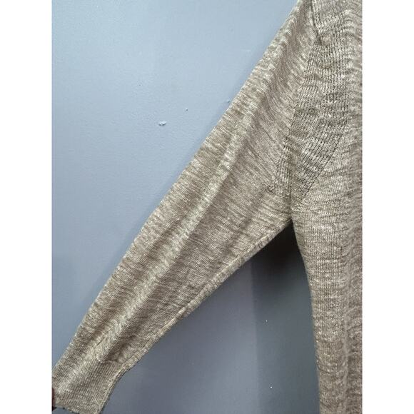 J Crew Linen Blend Sweater Womens XS Tan Light Knit Pullover V Neck Neutral - Picture 5 of 9